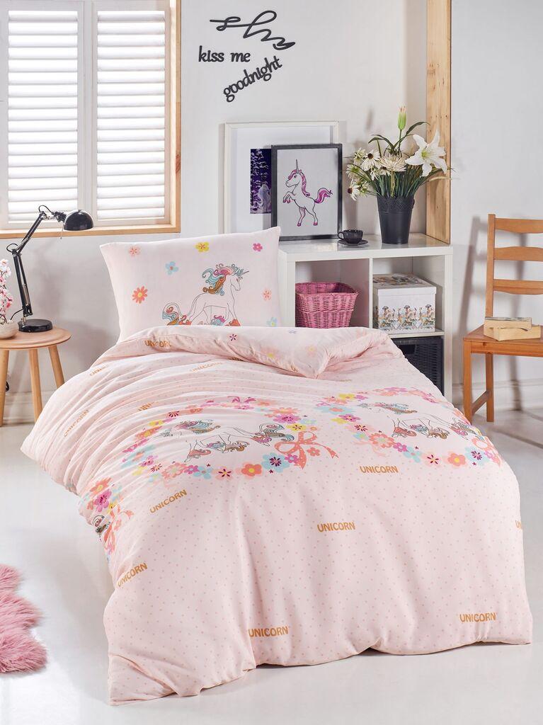 L'essentiel Maison set posteljine za jednu osobu Unicornlar, 140x200cm, roze