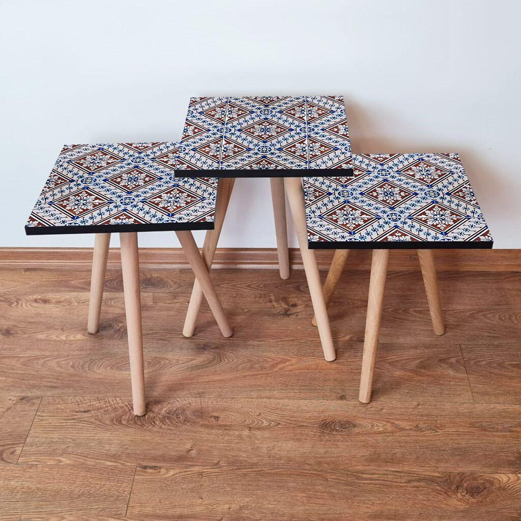 Hanah Home set stolića za kafu 3Shp32, 3 dijela, šareni
