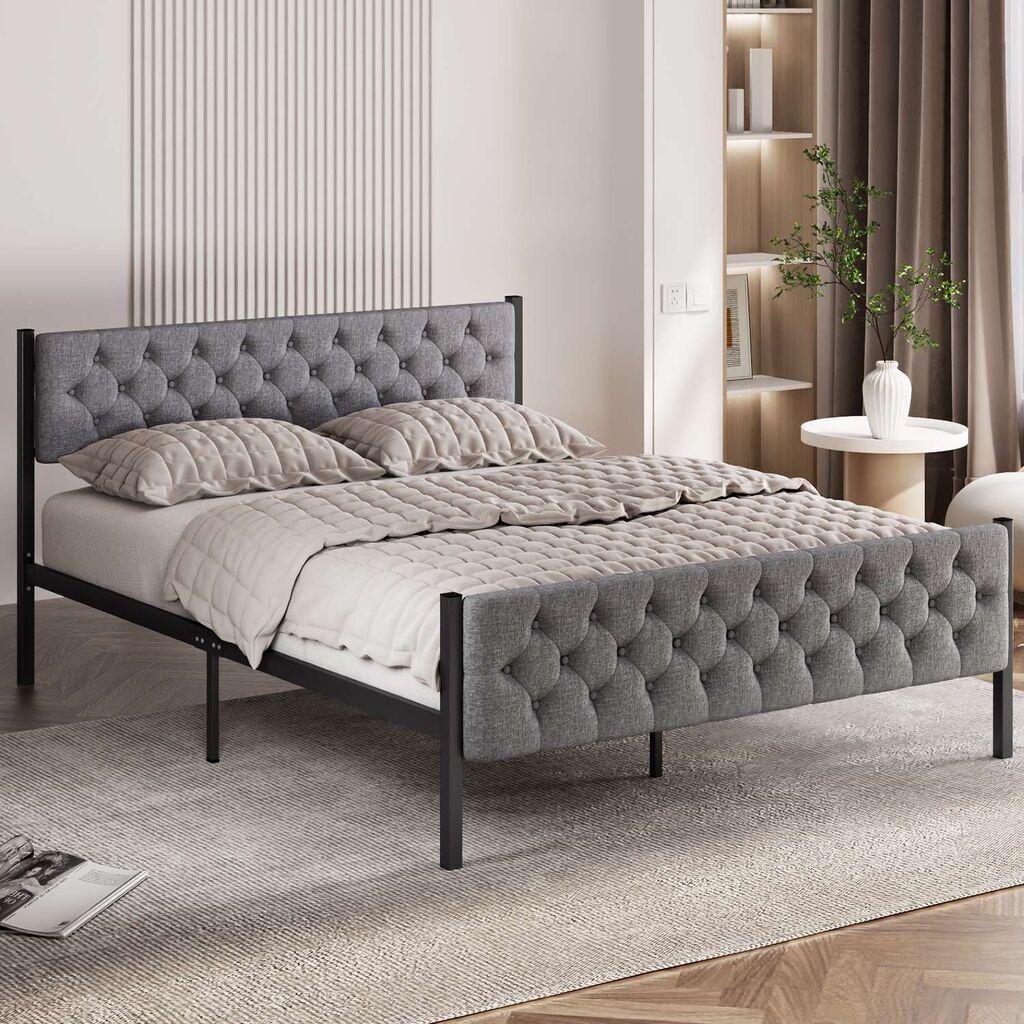 Hanah Home krevet u francuskom stilu, 150x88x200 cm, siva