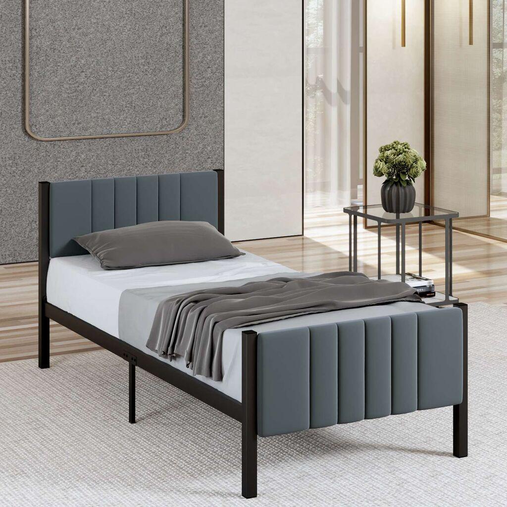 Okvir kreveta Hanah Home Lotus, 100x200 cm, antracit