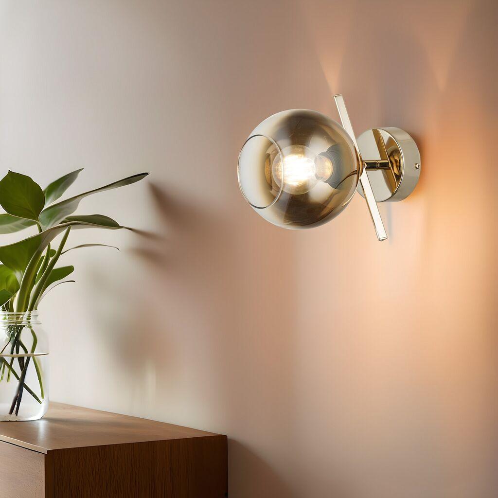 Opviq Zidna lampa Bena-80-19, O15, 12.5cm10x10x3cm, IP20, Zlatna boja