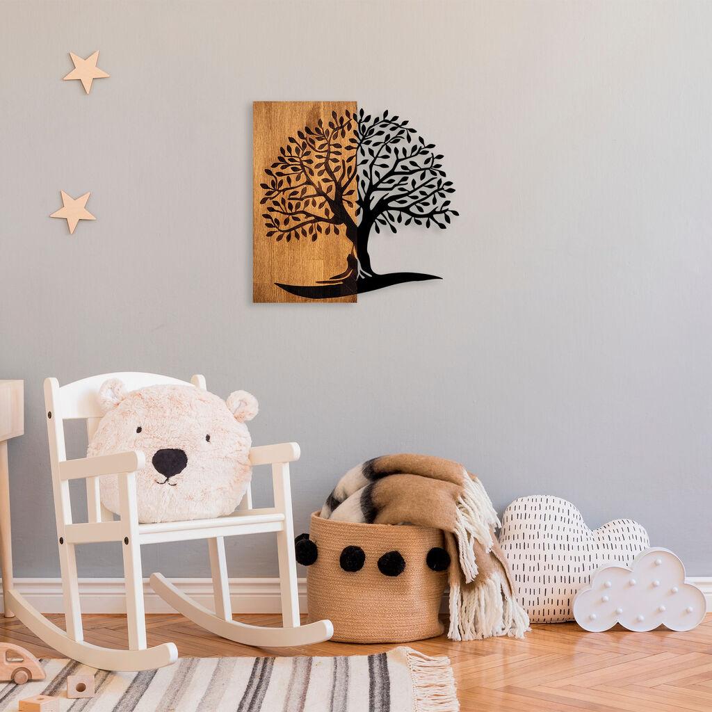 Wallity Zidna dekoracija Monumental Tree - 374, 58x58 cm, Crna