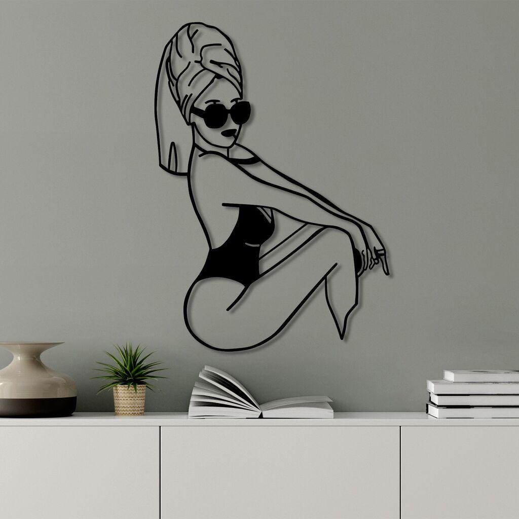Wallity Zidna dekoracija Cool Woman, 50x70 cm, 1.5 mm, Crna