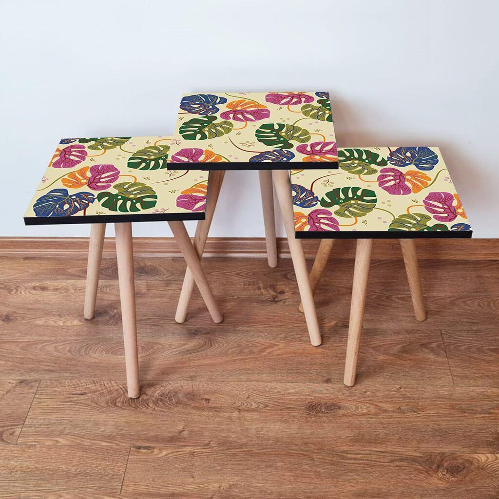 Hanah Home set stolića za kafu 3Shp139, 3 dijela, šareni