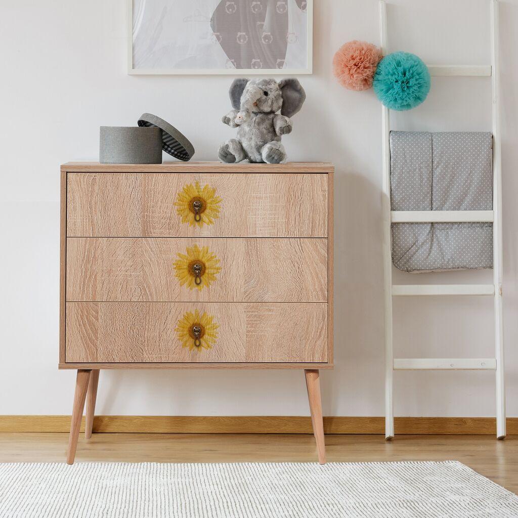 Hanah Home Komoda City Trio Seed, 80x89x40 cm, Boja hrasta