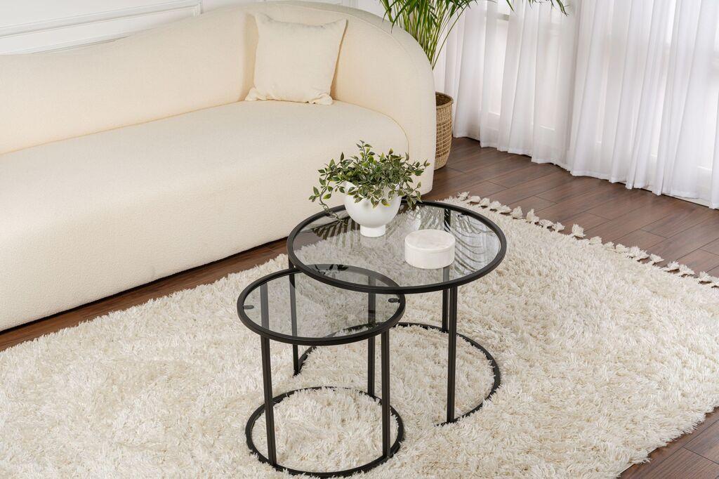 Nordure Club set stolova Aurum, 42x39x42cm, 60x43x60cm, 2 dijela, crna