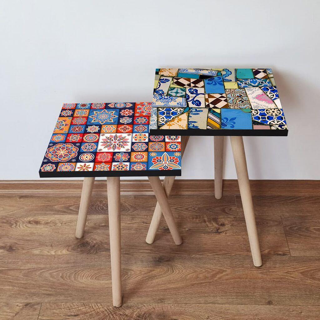 Hanah Home set stolića za kafu 2Shp25, 2 dijela, šareni