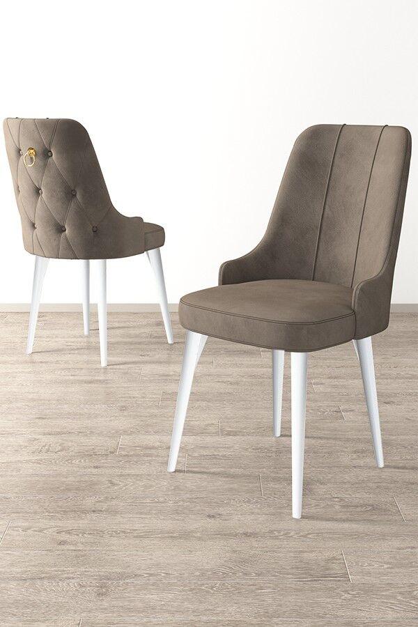 Hanah Home Newa set stolica, 46x94x46 cm, 4 dijela, Bijelo-smeđa
