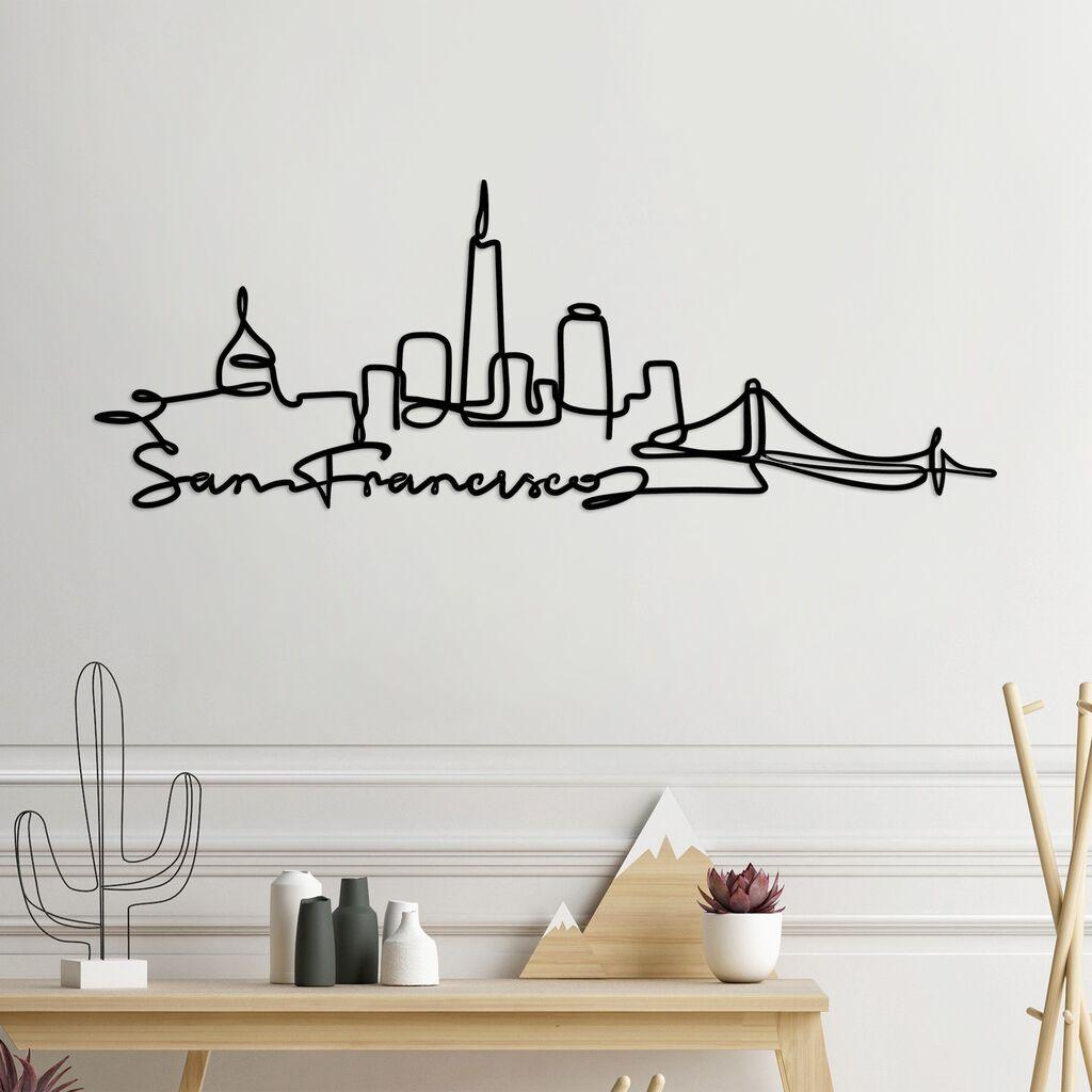 Wallity Zidna dekoracija San Francisco, 120x43cm, Crna