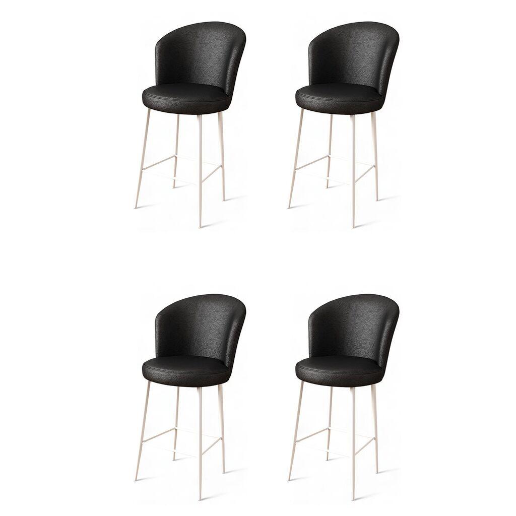 Hanah Home set barskih stolica Uras, 4 dijela, crno-bijela