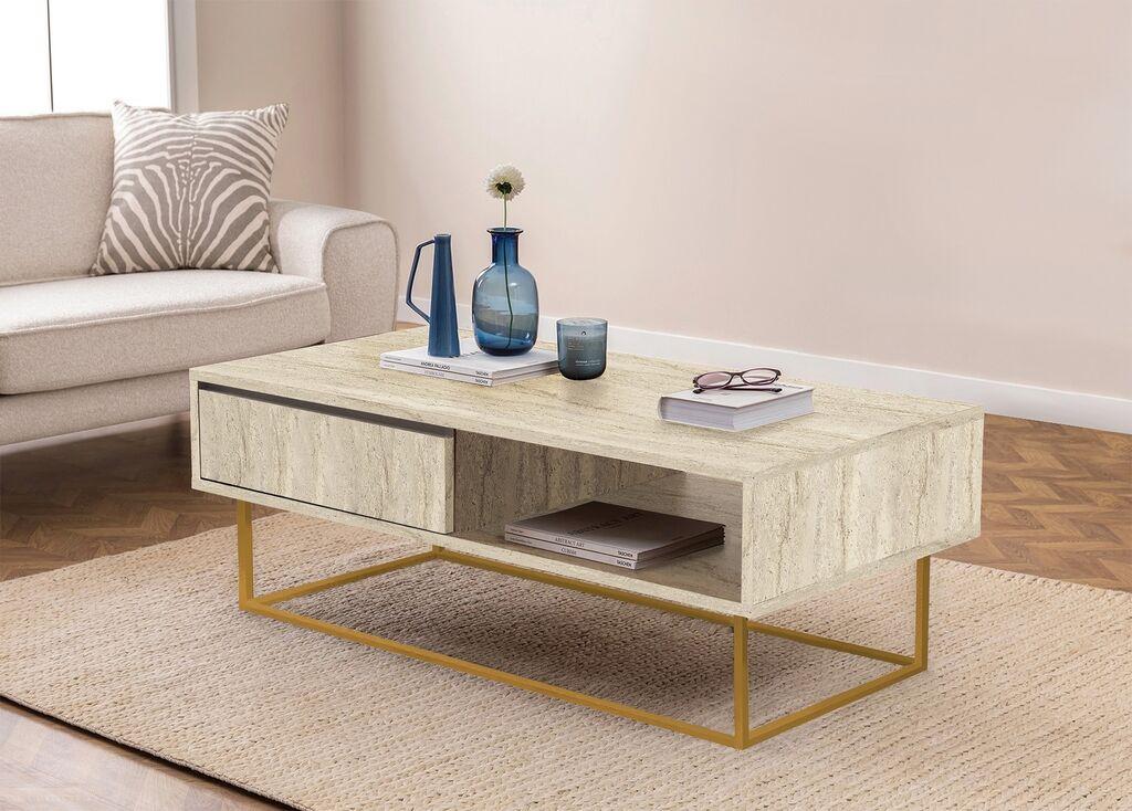 Hanah Home Club sto Laxus Dale, 120x43x60 cm, Prljavobijela