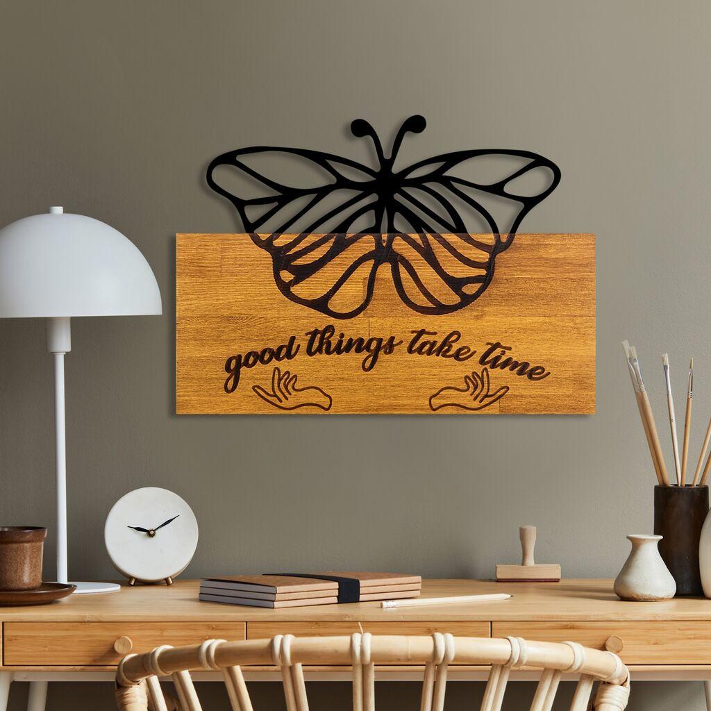 Wallity Zidna dekoracija Butterfly 5, 58 x 42 x 3 cm,  Smeđa