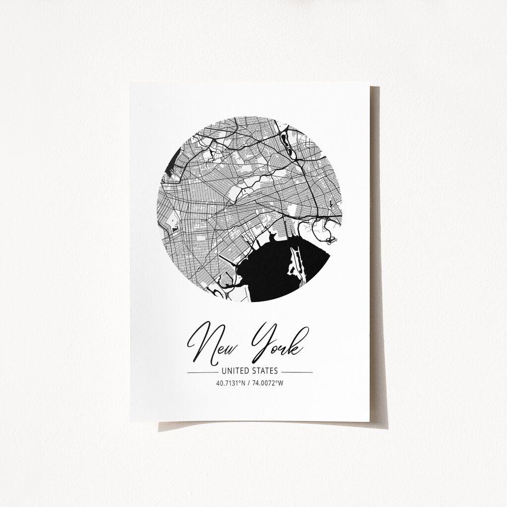 Wallity Poster New York-2070, 21x29,7 cm, Bijeli