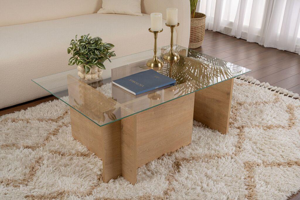 Nordure Klub sto Ventrino, 105x65x40cm, Smeđa