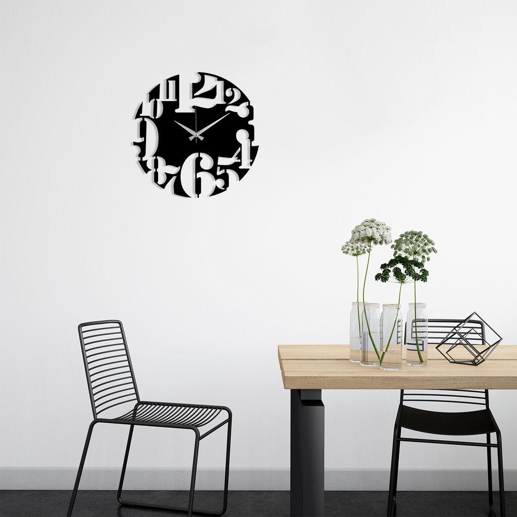 Zidni sat Wallity 48x48cm Crni