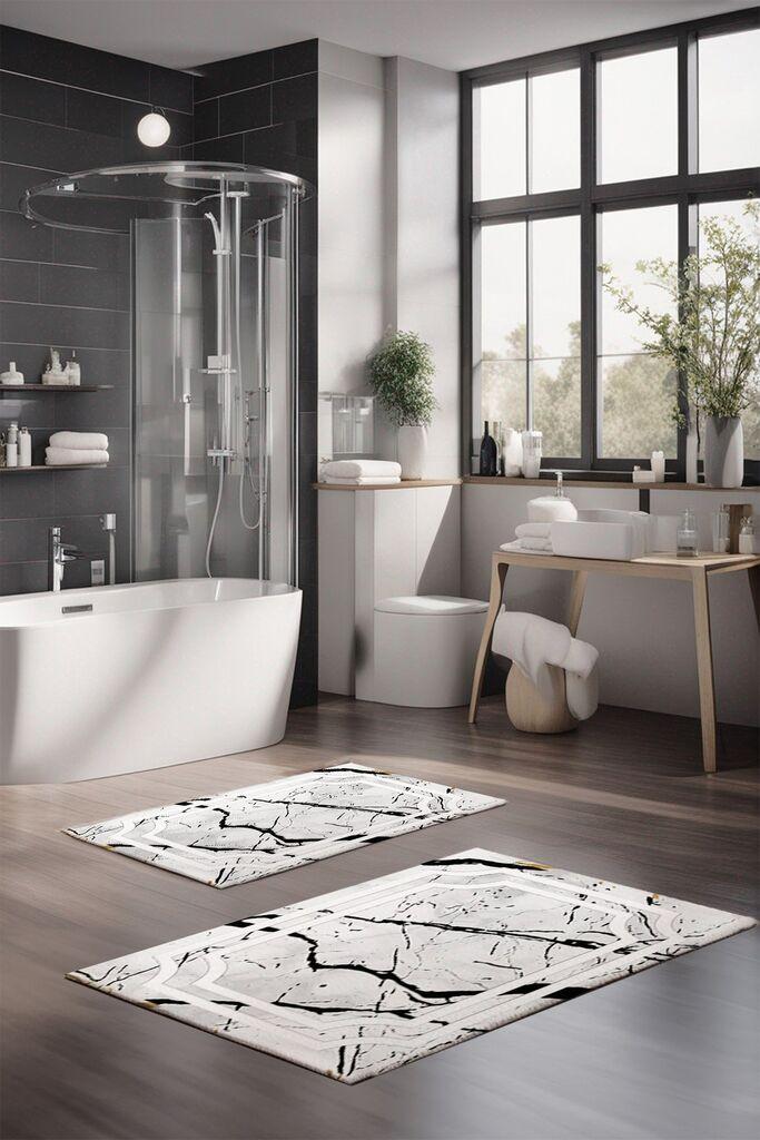 L'essentiel Maison Set tepiha za kupatilo CT-5170, 2 komada, bijela