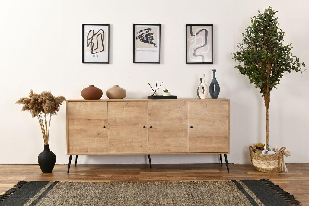 Hanah Kućna konzola Calvin, 80x180x41 cm, Hrast