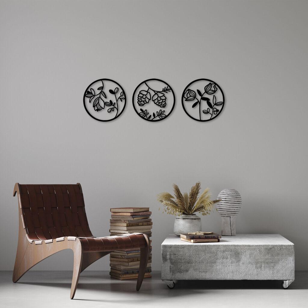 Wallity Zidna dekoracija Flowers - 307 S, 30 cm,  Crna