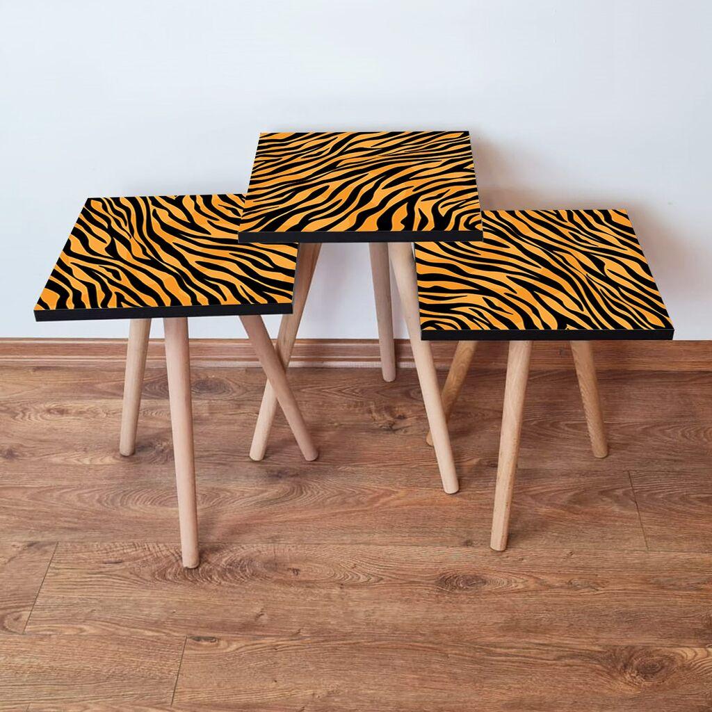 Hanah Home set stolića za kafu 3Shp149, 3 dijela, šareni