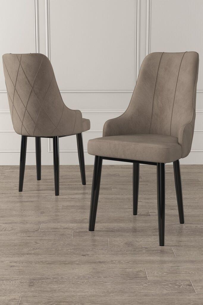 Hanah Home Trex set stolica, 46x95x42 cm, 2 dijela, crno-smeđa