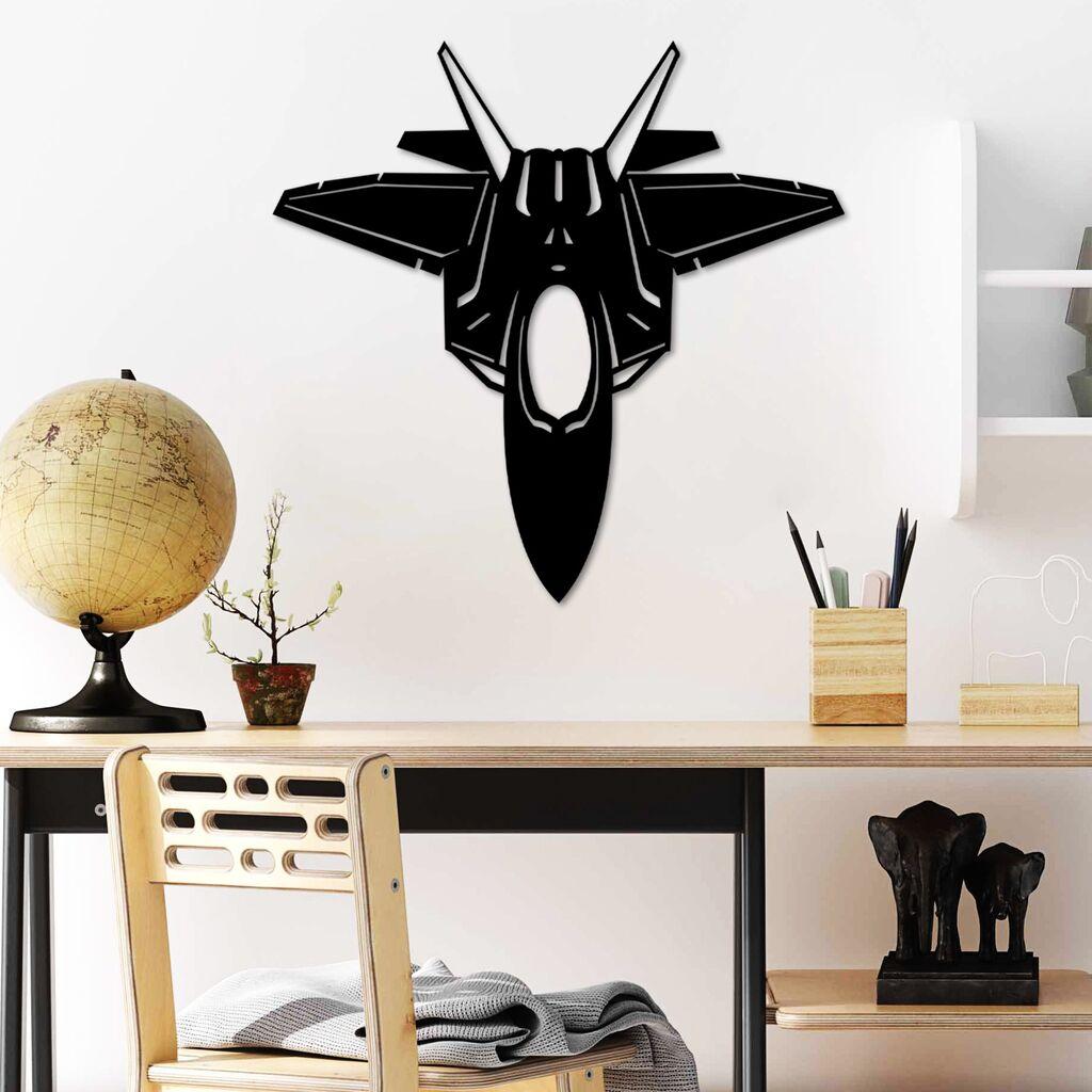 Wallity Zidna dekoracija F-22 RAPTOR, 57 x 56 cm,  Crna