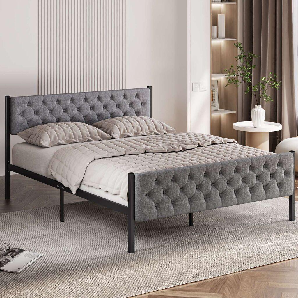 Hanah Home krevet u francuskom stilu, 140x88x200 cm, siva