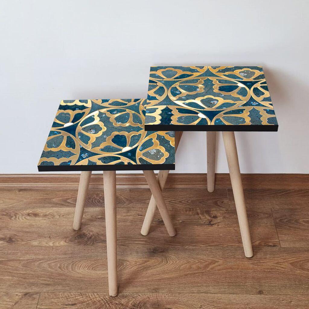 Hanah Home set stolića za kafu 2Shp487, 2 dijela, šareni