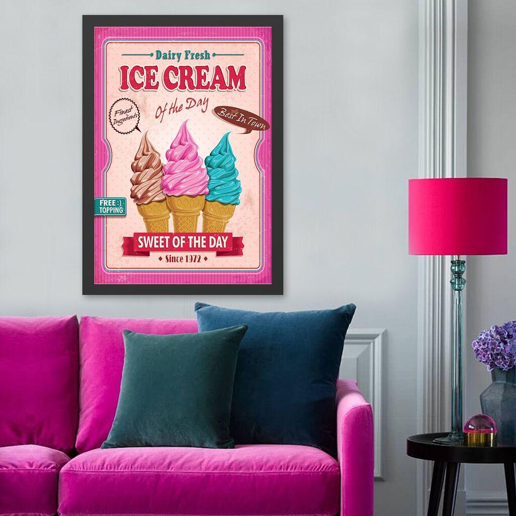 Wallity Uramljena slika Ice Cream, 35x45 cm