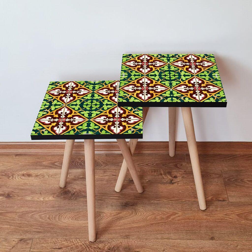 Hanah Home set stolića za kafu 2Shp272, 2 dijela, šareni