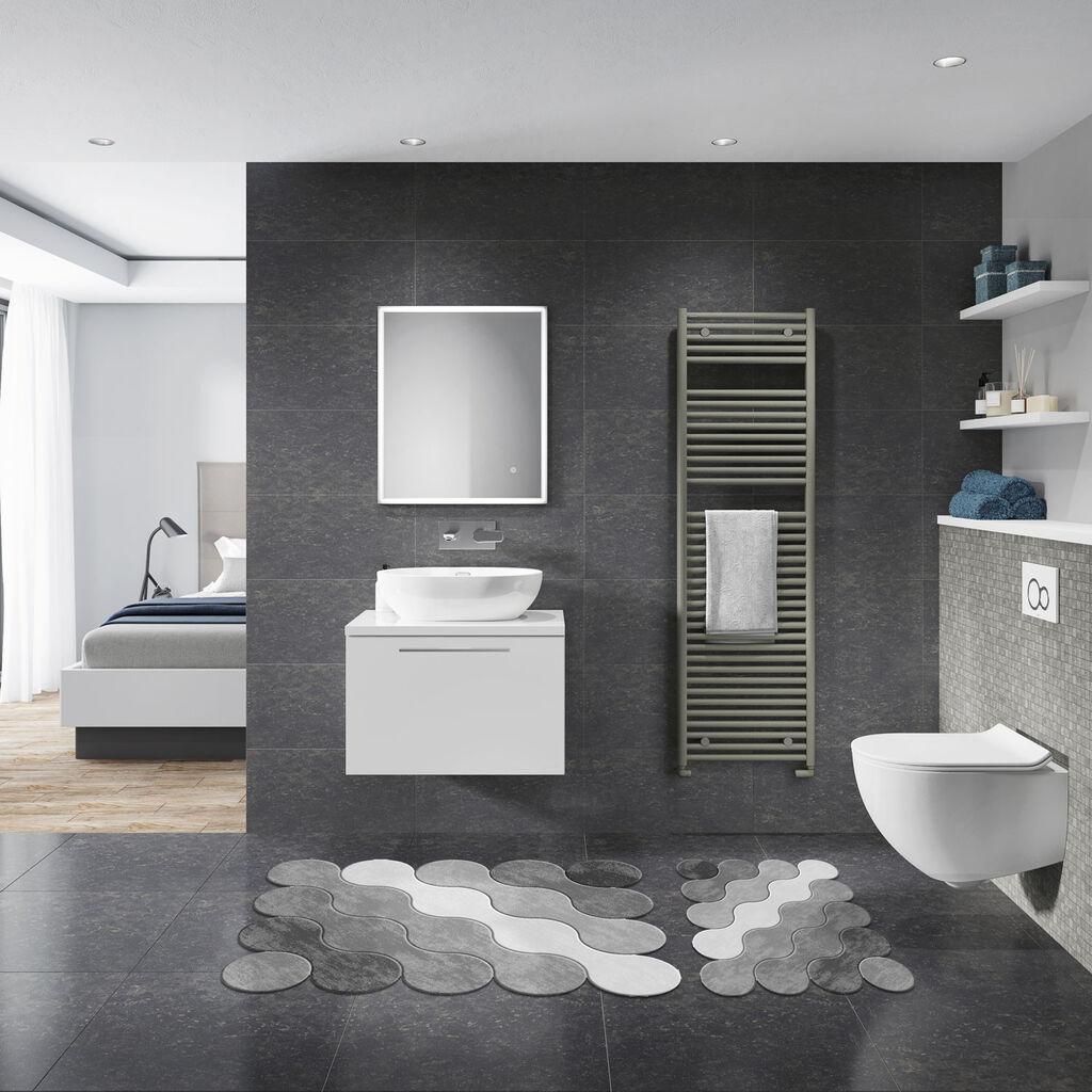 L'essentiel Maison 21011715GR Otirač za kupatilo, 2 komada, siva