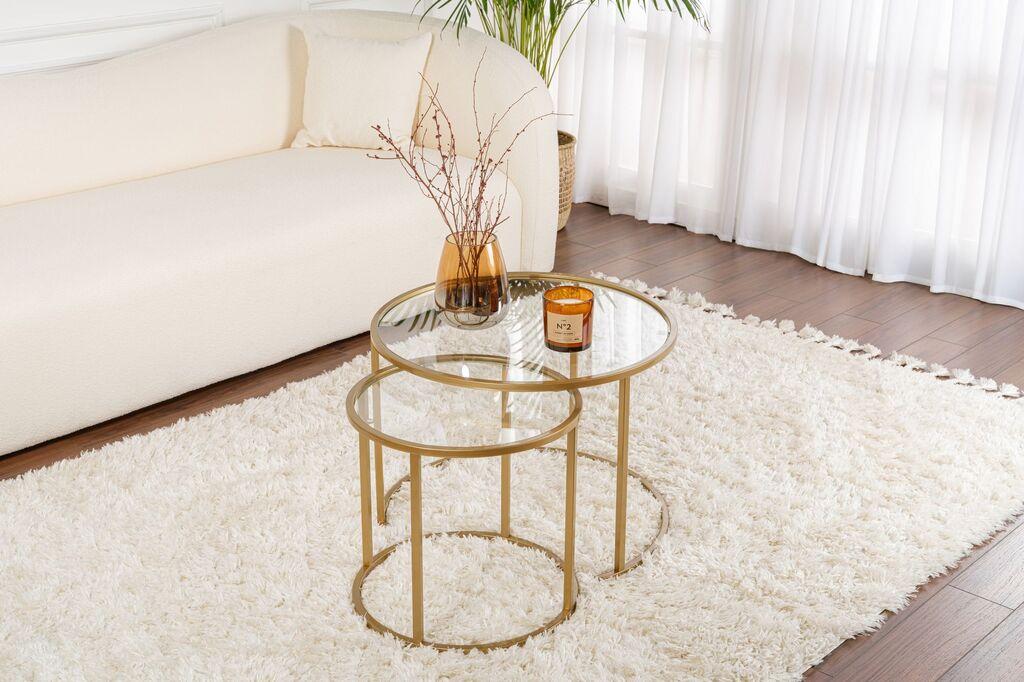 Nordure Club set stolova Aurum, 60x60x43cm, 42x42x39cm, 2 dijela, zlatne boje