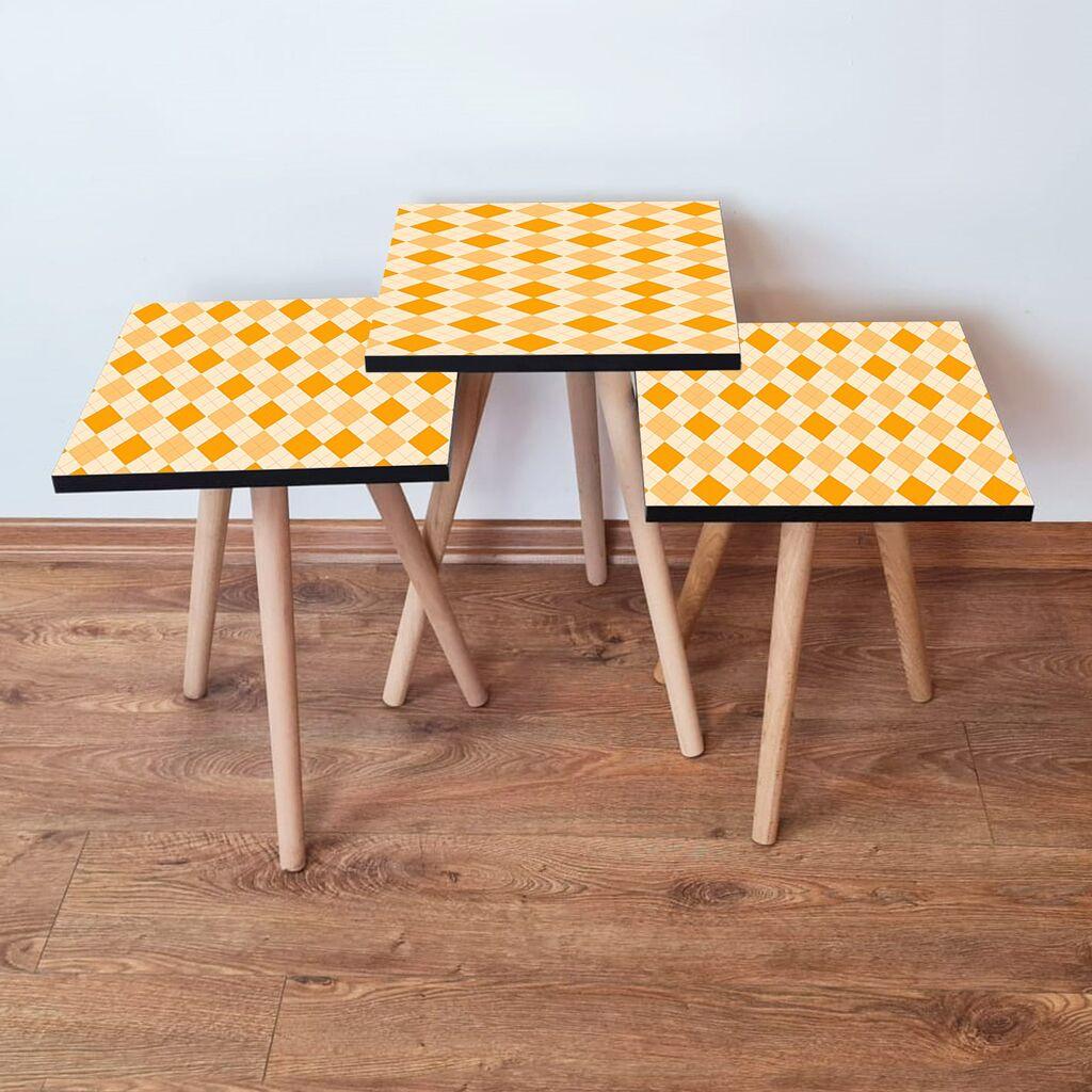 Hanah Home set stolića za kafu 3Shp326, 3 dijela, šareni
