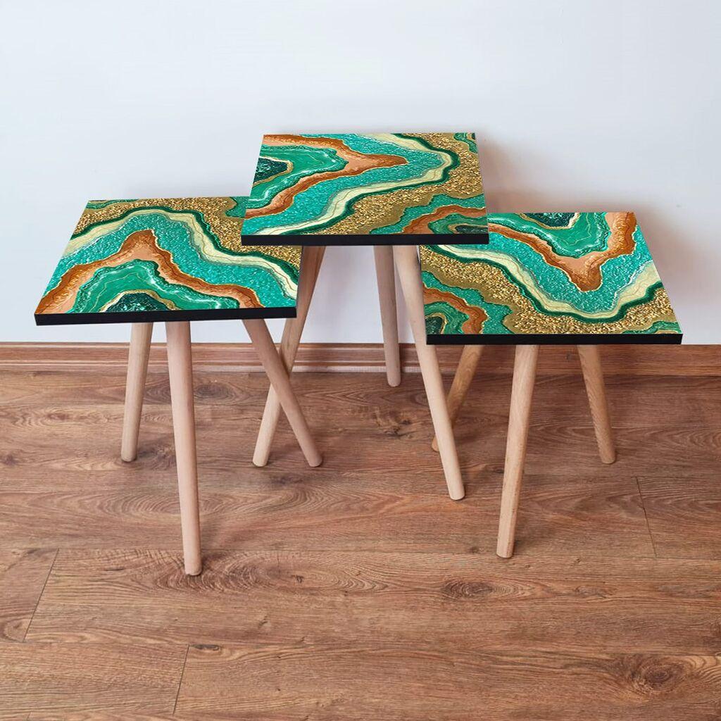 Hanah Home set stolića za kafu 3Shp279, 3 dijela, šareni