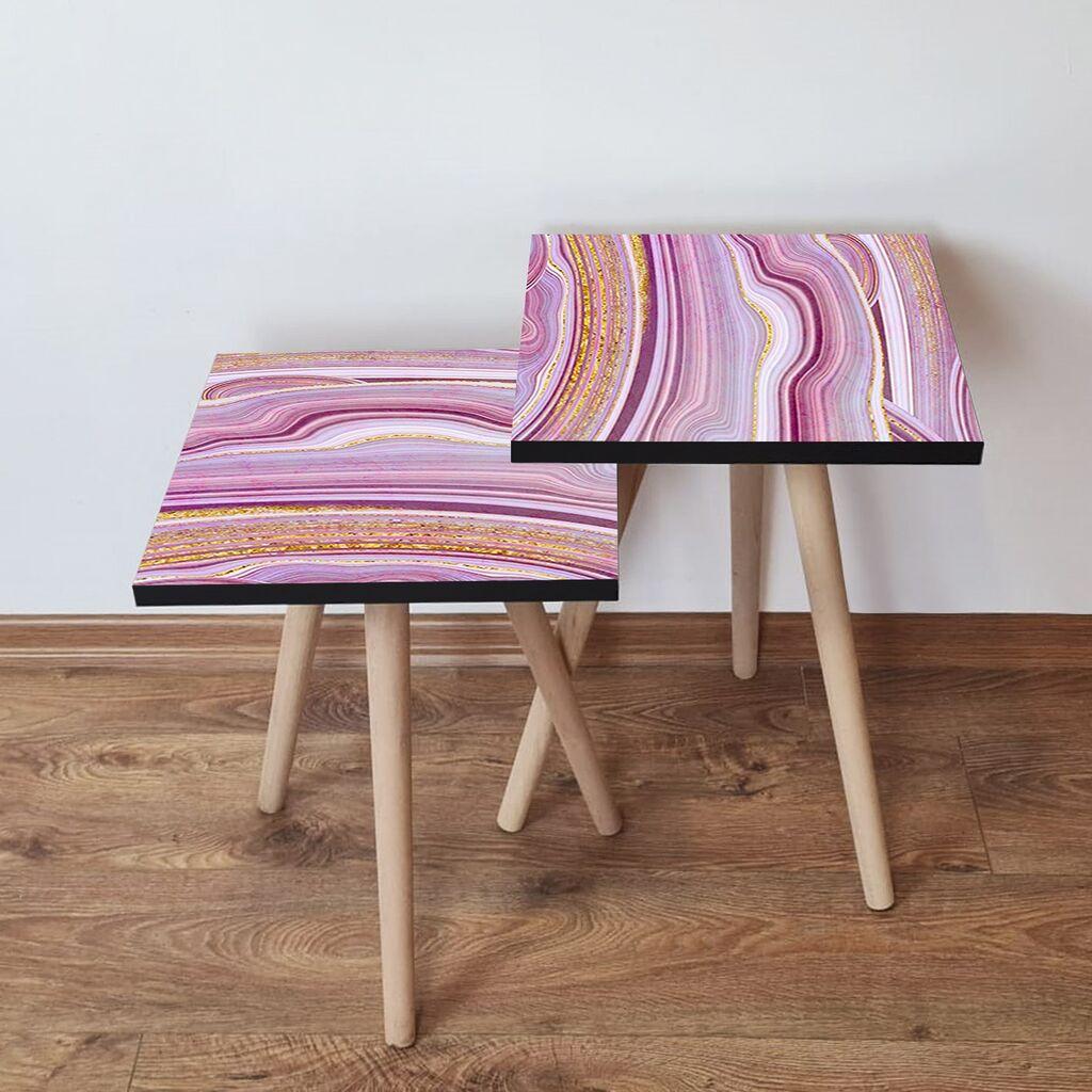 Hanah Home set stolića za kafu 2Shp112, 2 dijela, šareni