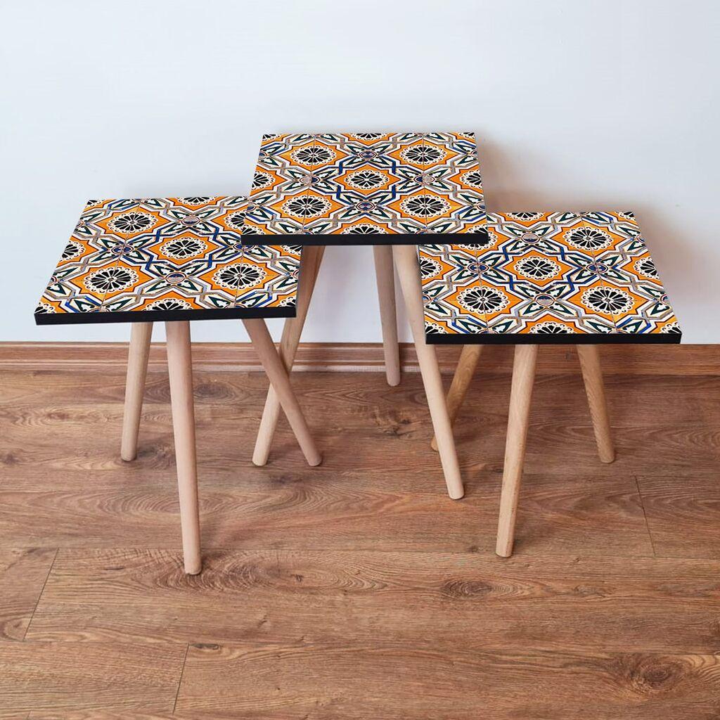 Hanah Home set stolića za kafu 3Shp29, 3 dijela, šareni