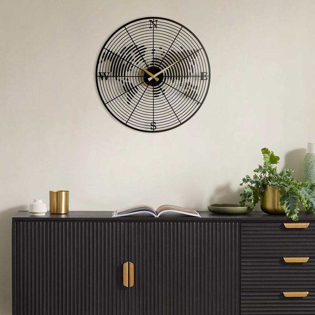 Zidni sat Wallity 49x49cm Crni