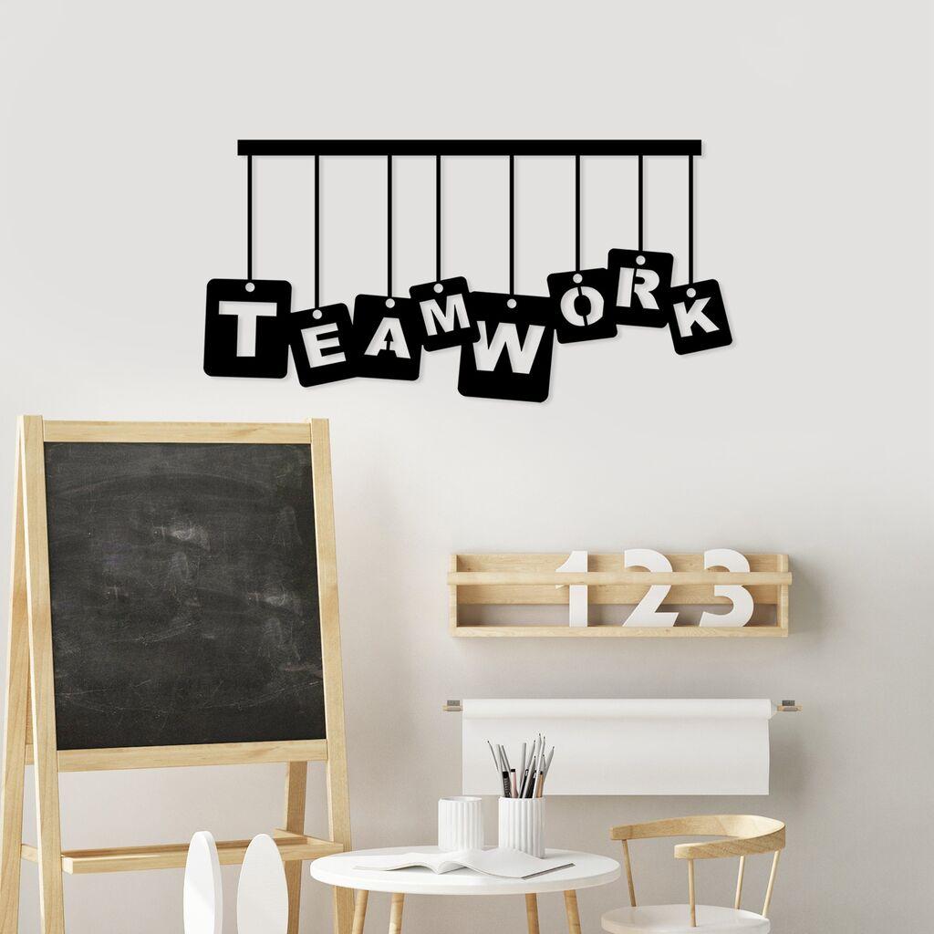 Wallity Zidna dekoracija Teamwork, 35 x 70 cm,  Crna