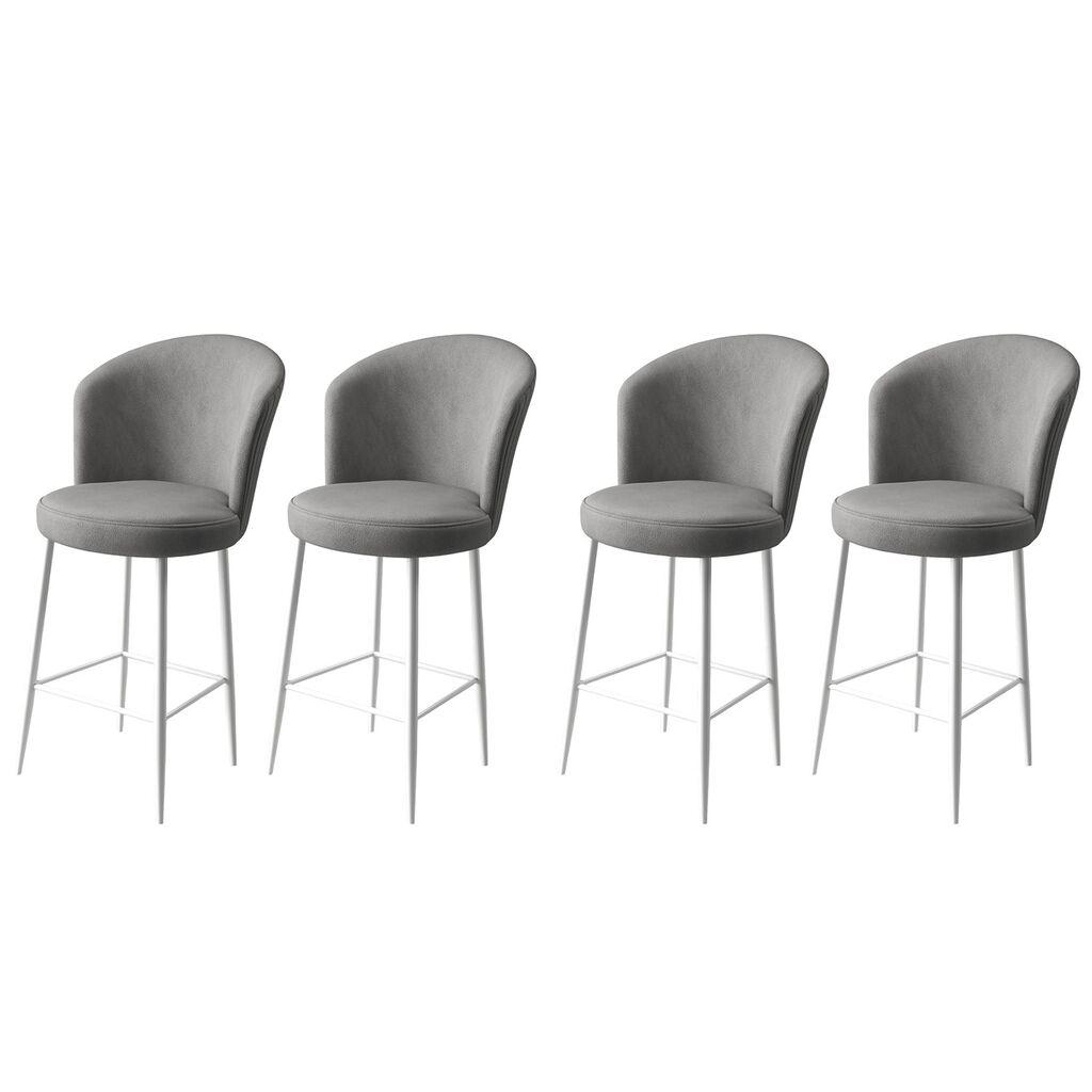 Hanah Home set barskih stolica Fora, 4 dijela, sivo-bijela