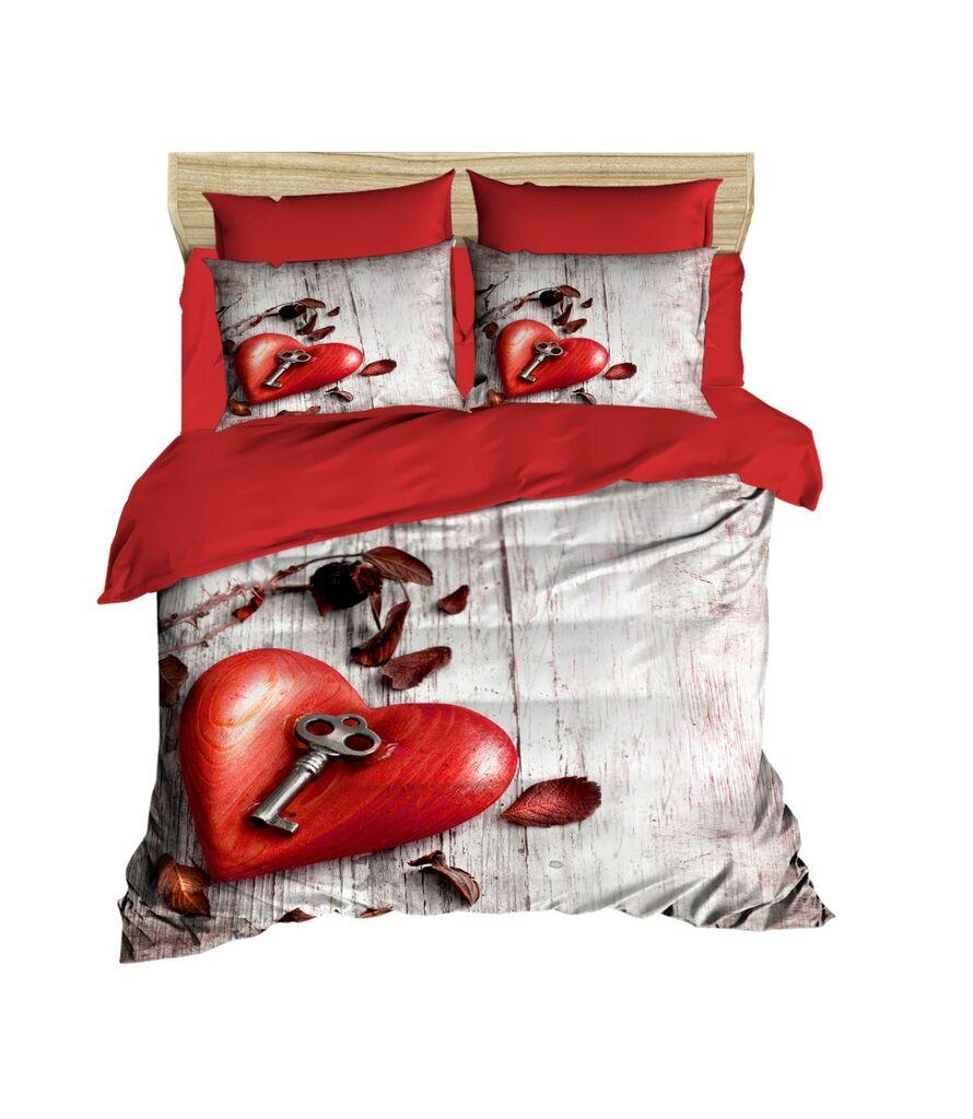 L'essentiel Maison set posteljine 175, 160x220cm, bijelo-crvena
