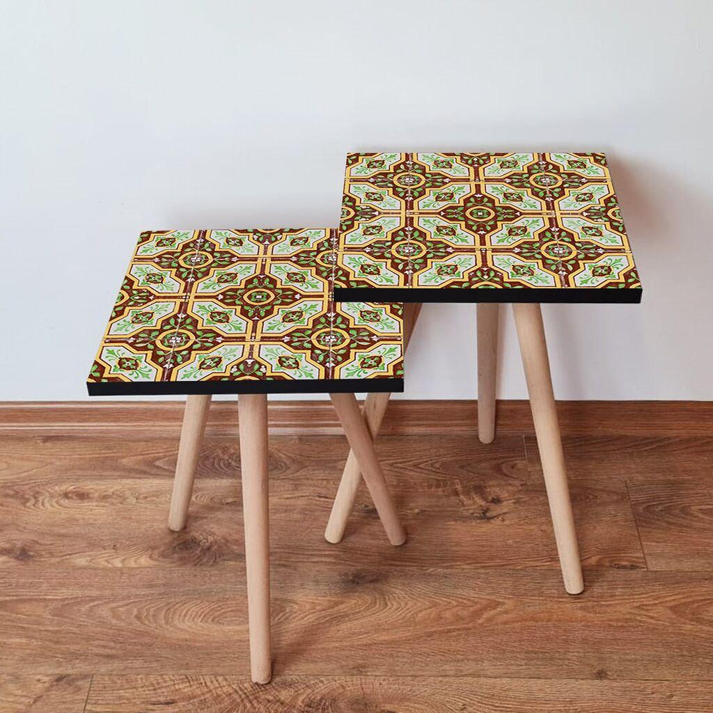 Hanah Home set stolića za kafu 2Shp317, 2 dijela, šareni