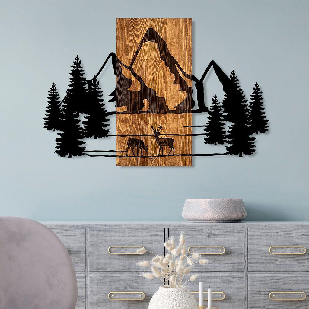 Wallity Zidna dekoracija Natural Habitat, 57x88 cm, Crna