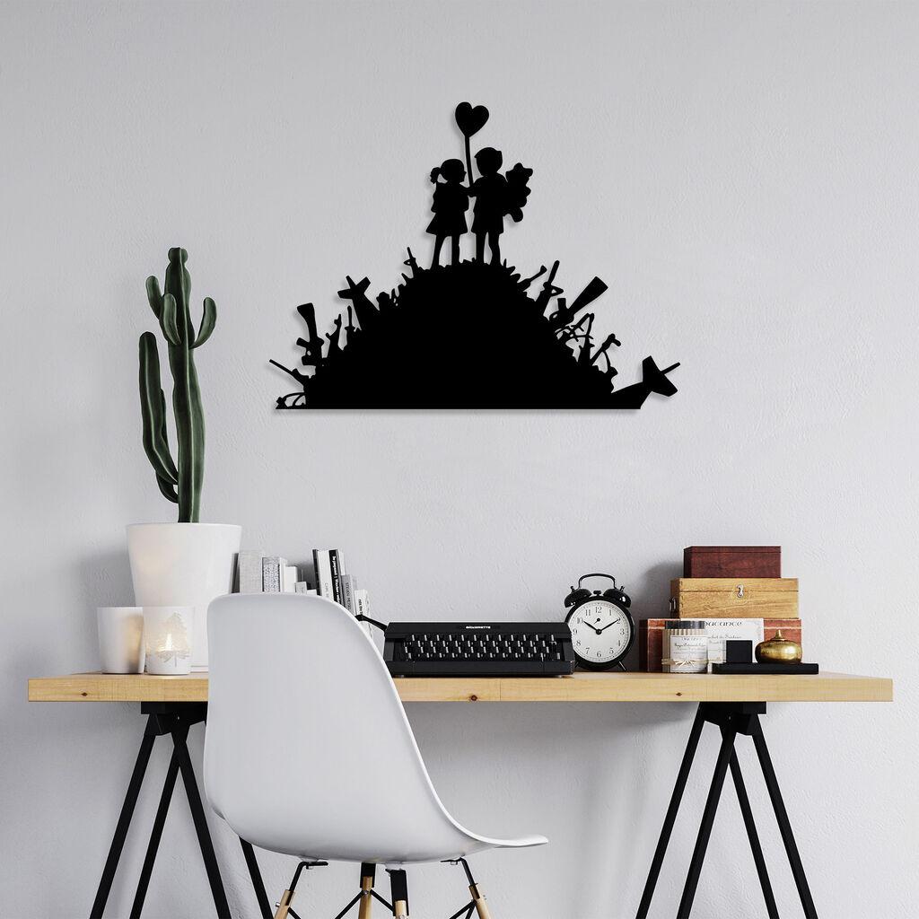 Wallity Zidna dekoracija Banksy-2, 52x70 cm, 1.5 mm, Crna