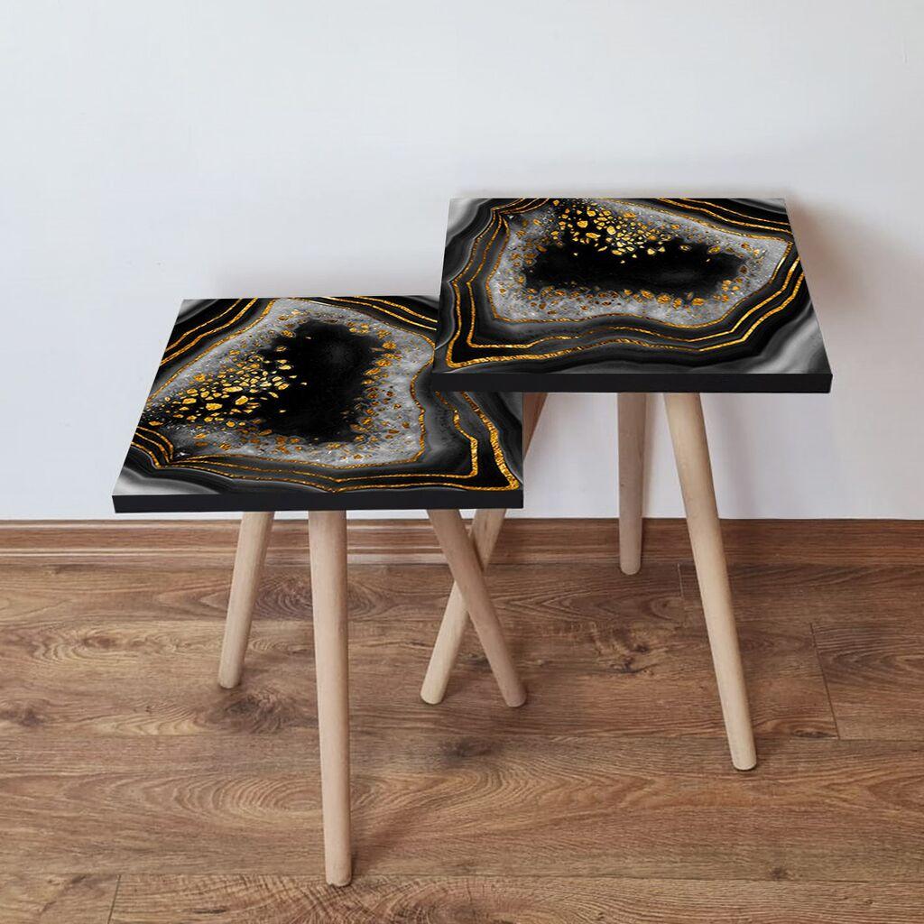 Hanah Home set stolića za kafu 2Shp129, 2 dijela, šareni