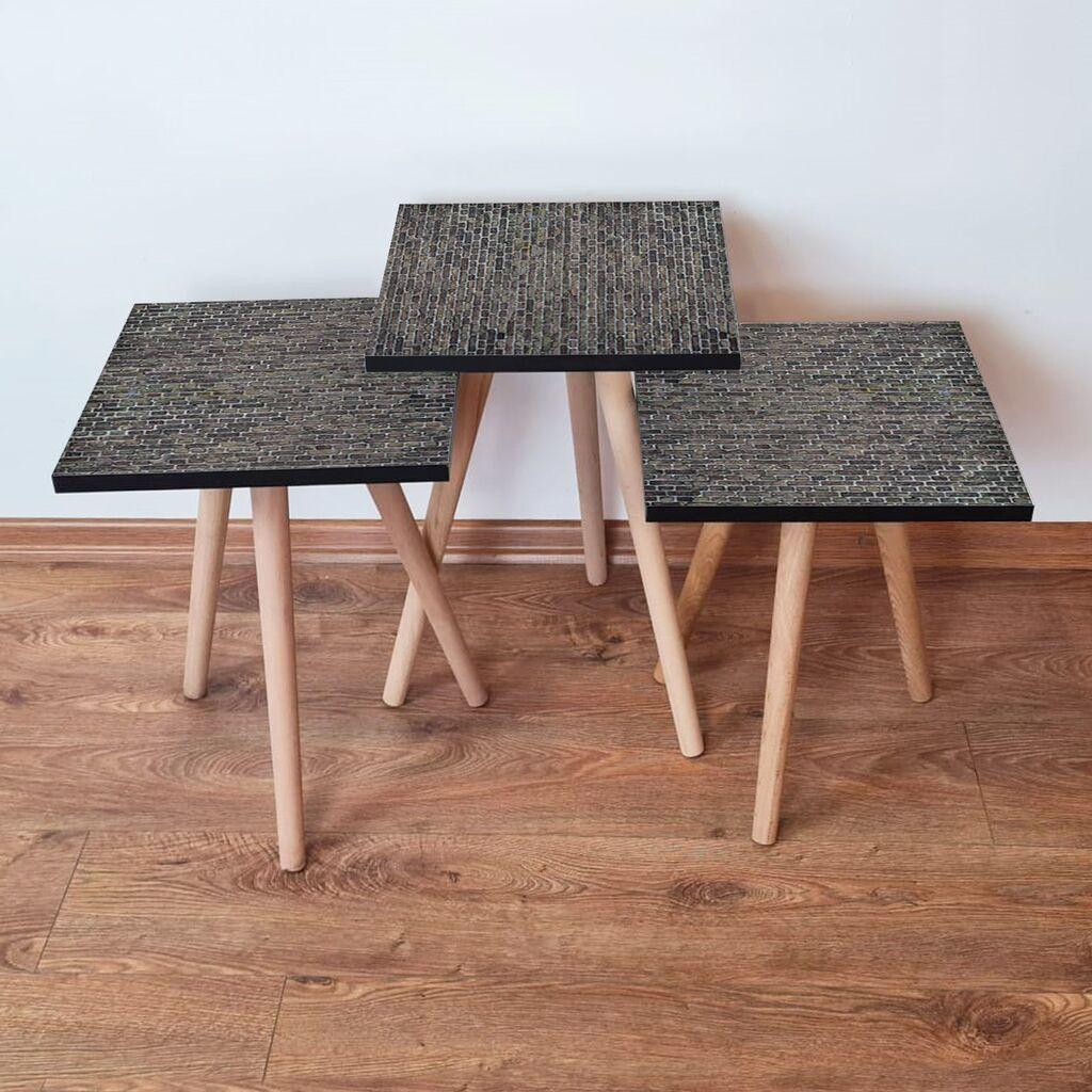 Hanah Home set stolića za kafu 3Shp329, 3 dijela, šareni