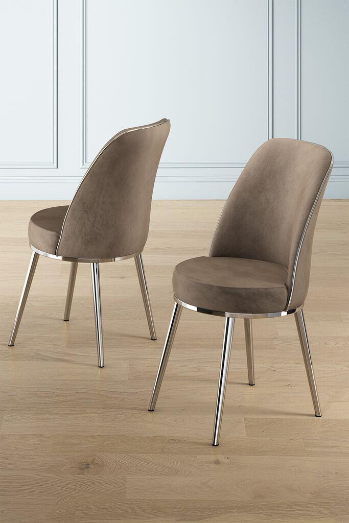 Hanah Home Pefa set stolica, 45x91x42 cm, 4 dijela, srebrno-smeđa boja