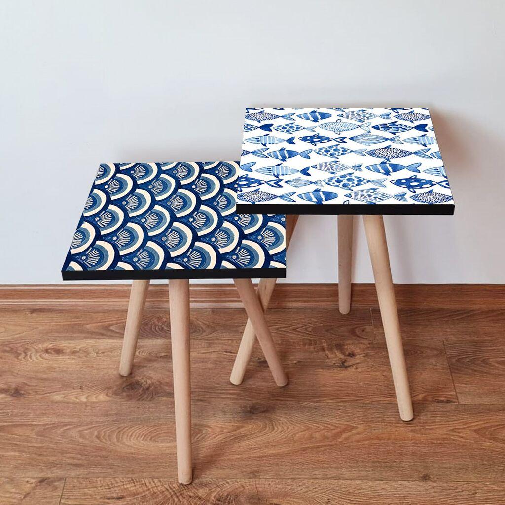 Hanah Home set stolića za kafu 2Shp269, 2 dijela, šareni