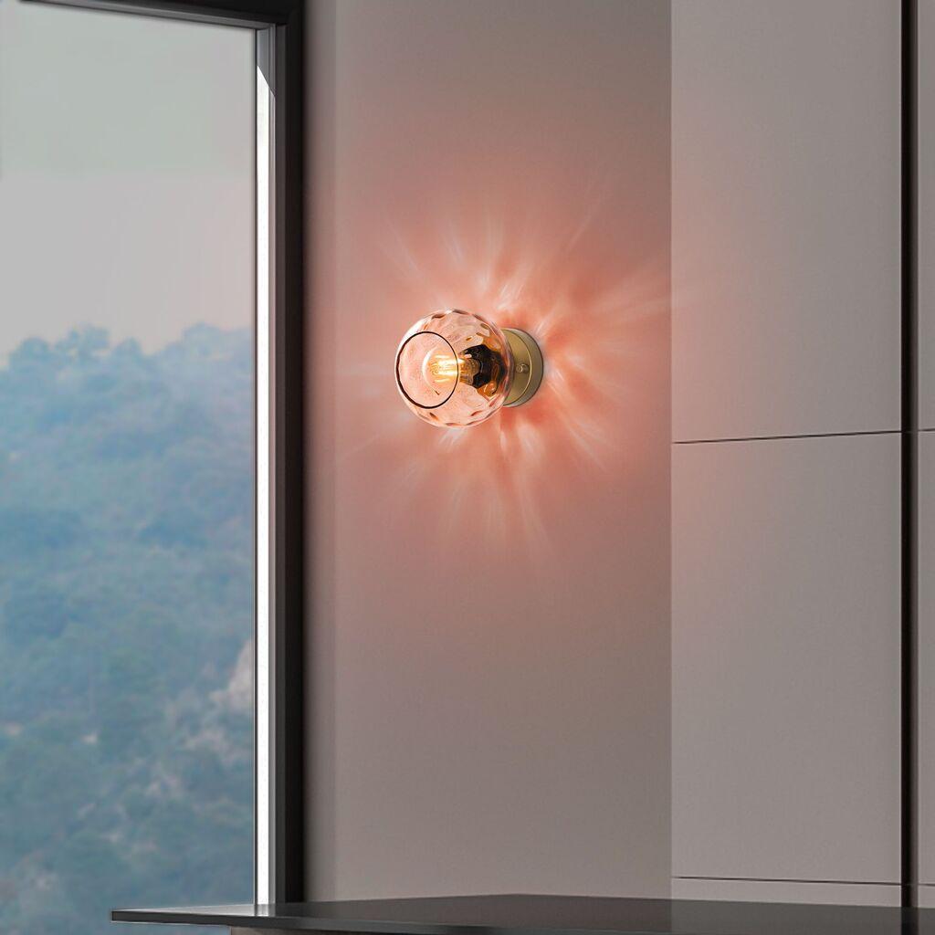 Opviq Zidna lampa Benek-15-14403, 15x18x15cm, IP20, Zlatna boja