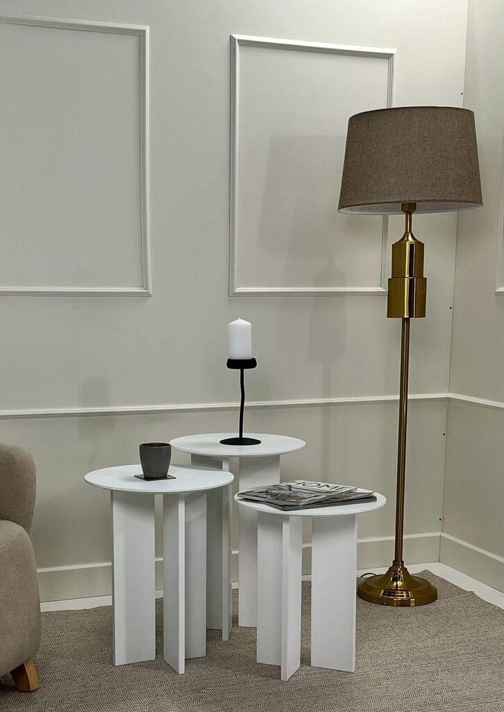 Hanah Home Leo set klub stolova, 2 dijela, Prljavobijela