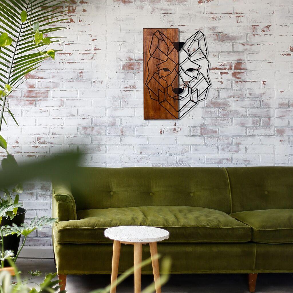 Wallity Zidna dekoracija Wolf1, 45.5x58 cm, Smeđe boje