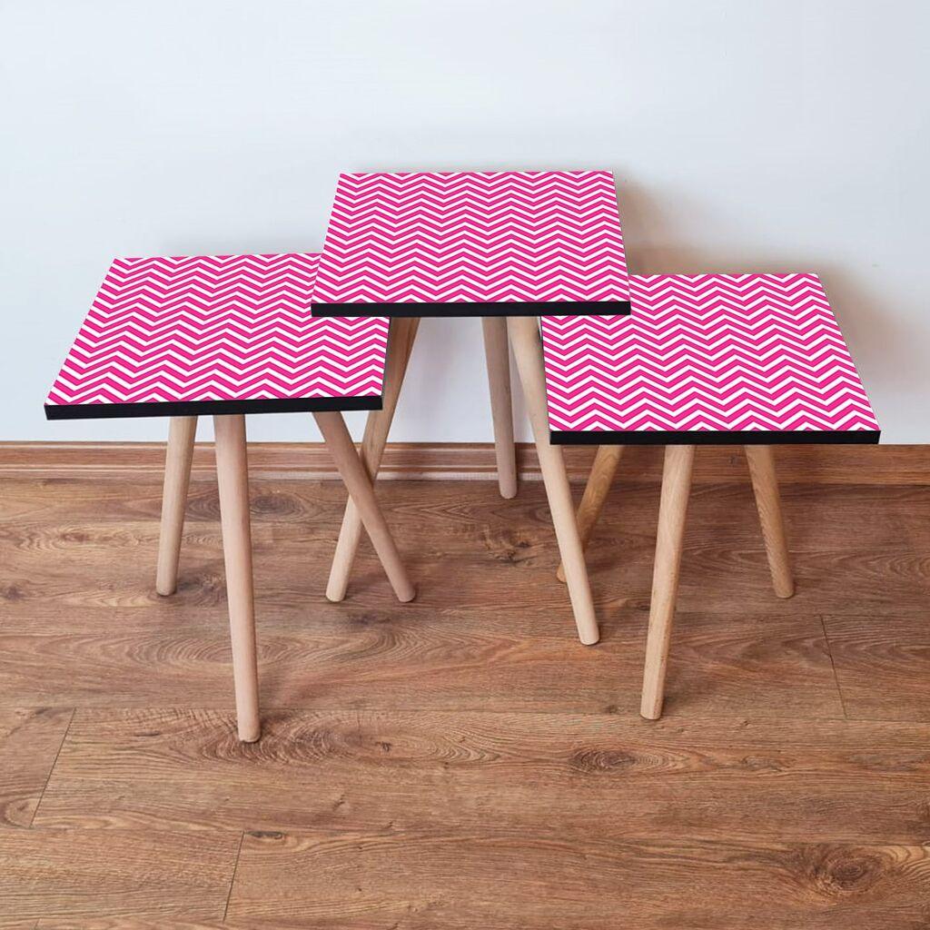 Hanah Home set stolića za kafu 3Shp242, 3 dijela, šareni